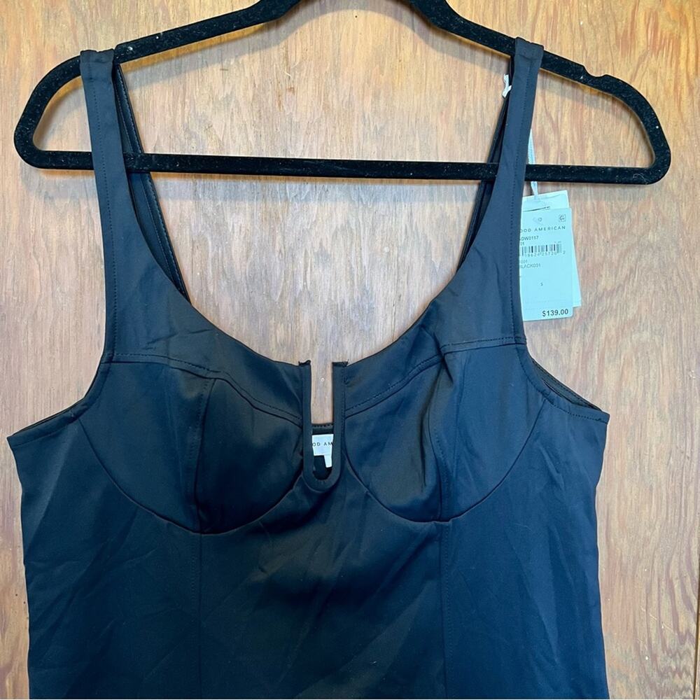 NWT Good American Scuba U Ring Corset‎ Midi Dress Black 5 2X Summer Basics Tank - Picture 5 of 9